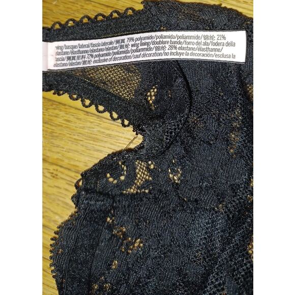 Victoria's Secret Dream Angels Black Velvet Lace Bralette Women's Small Gothic - Picture 10 of 12